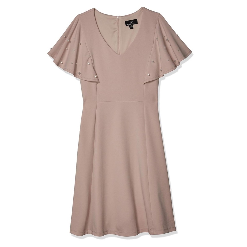 ✨  Ronni Nicole Blush Flutter Sleeve Knee-Length Dress